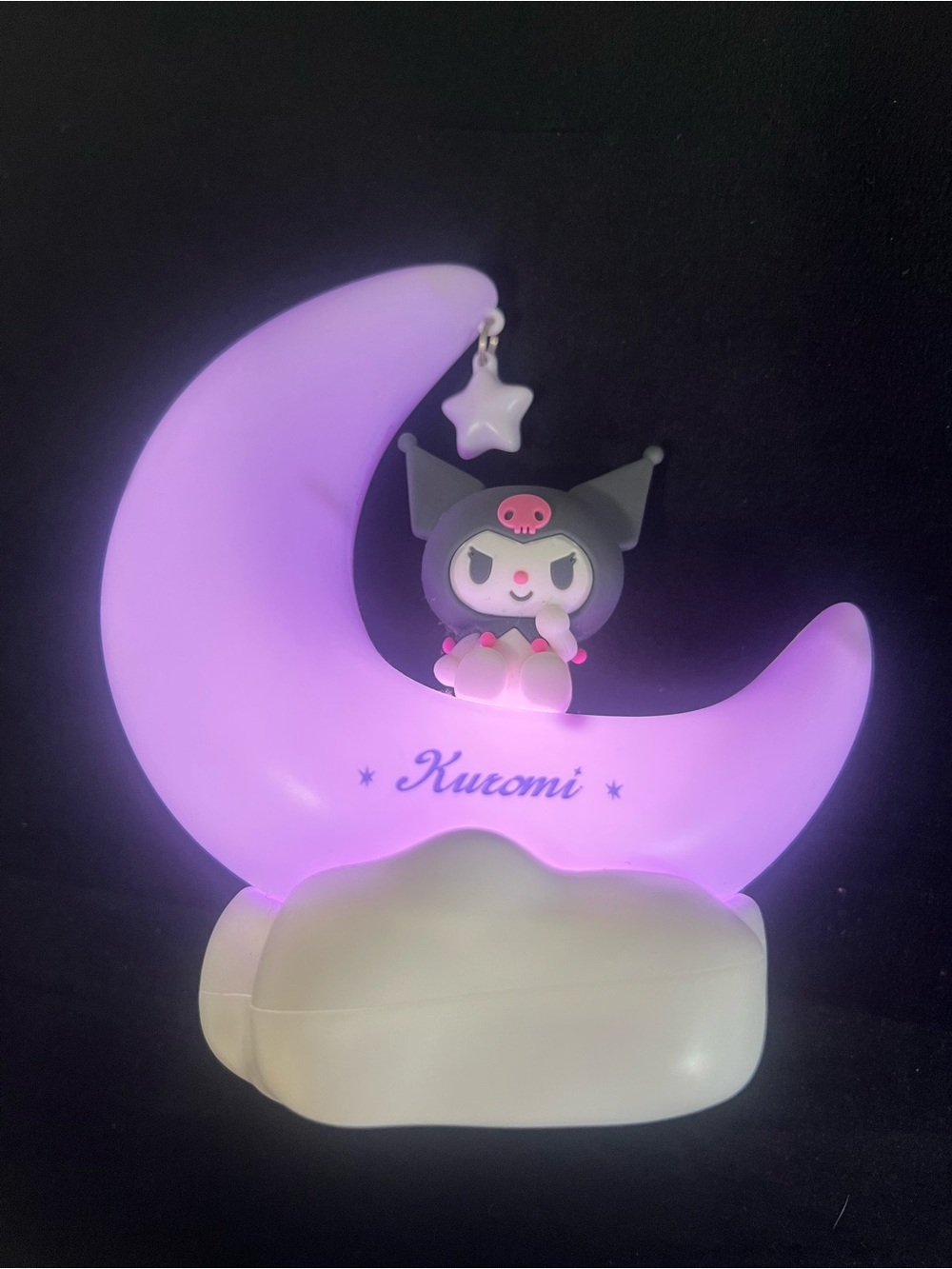 Kuromi Moon Night Light with rechargeable USB battery
